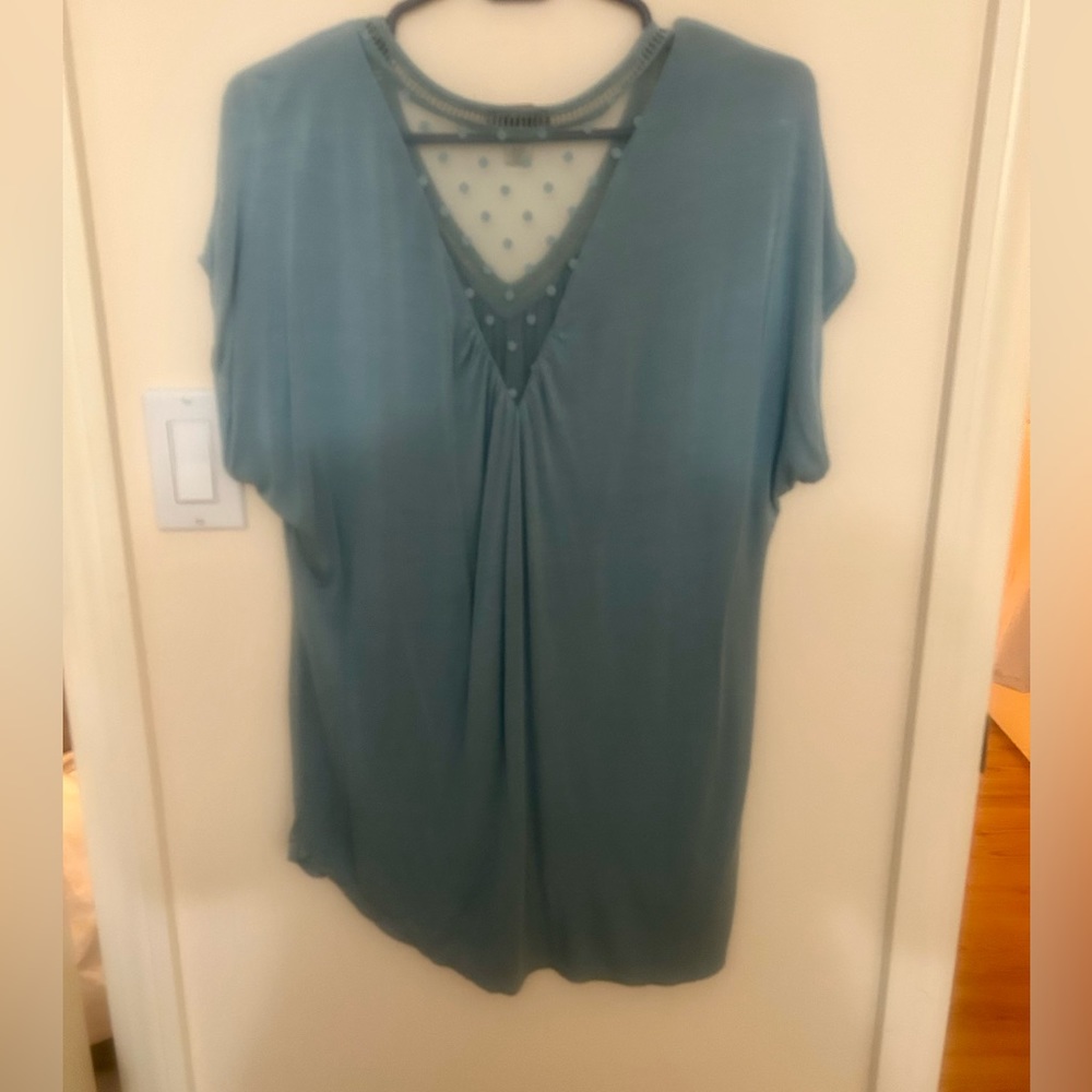 LOFT Blue V Neck - Picture 3 of 4